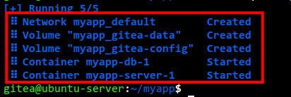 finalizado el despliegue de gitea