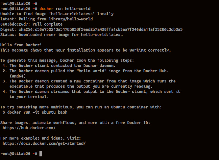 Docker ejecutar hola mundo