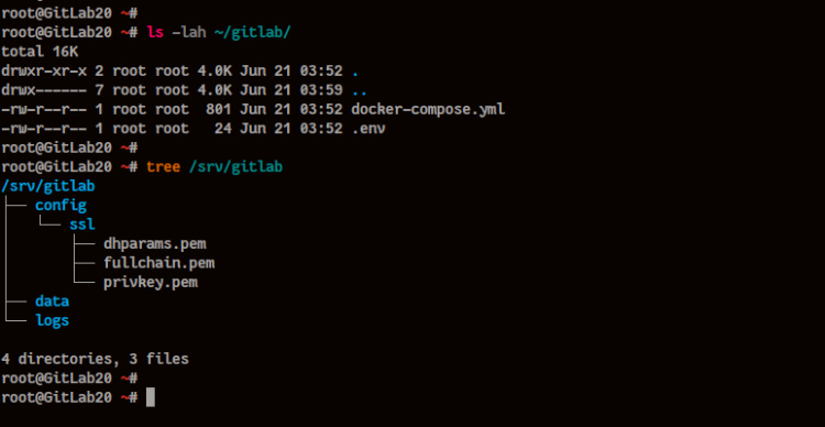 Configura todos los archivos para el Contenedor GitLab