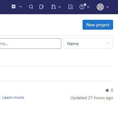Botón Nuevo Proyecto de Gitlab
