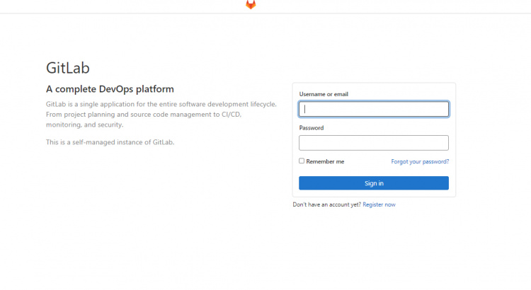página de inicio de sesión