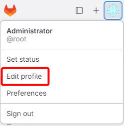 Botón Editar perfil de GitLab