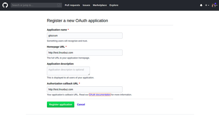 Registro OAuth