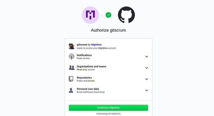 Autorizar GitScrum