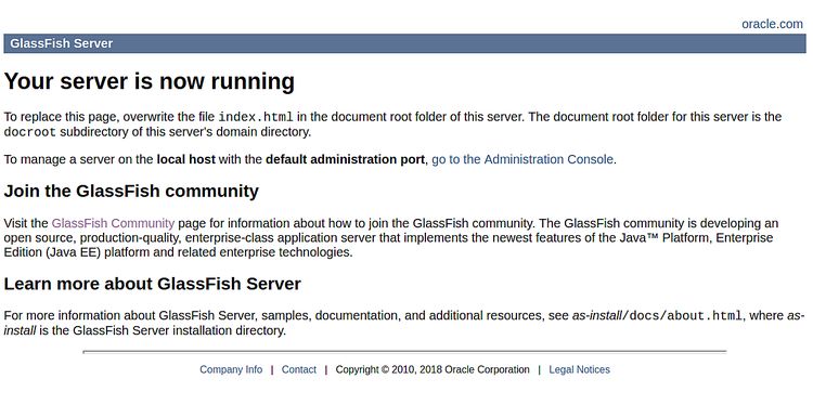 Página por defecto de GlassFish