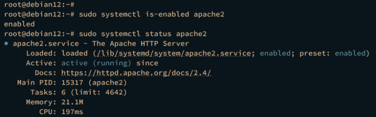 verificar apache2