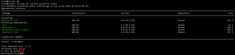 instalar el cliente glusterfs