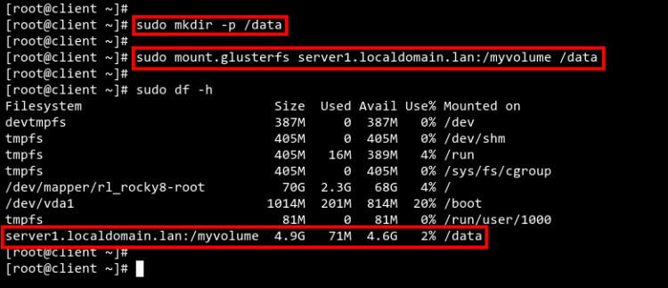 montar volumen glusterfs