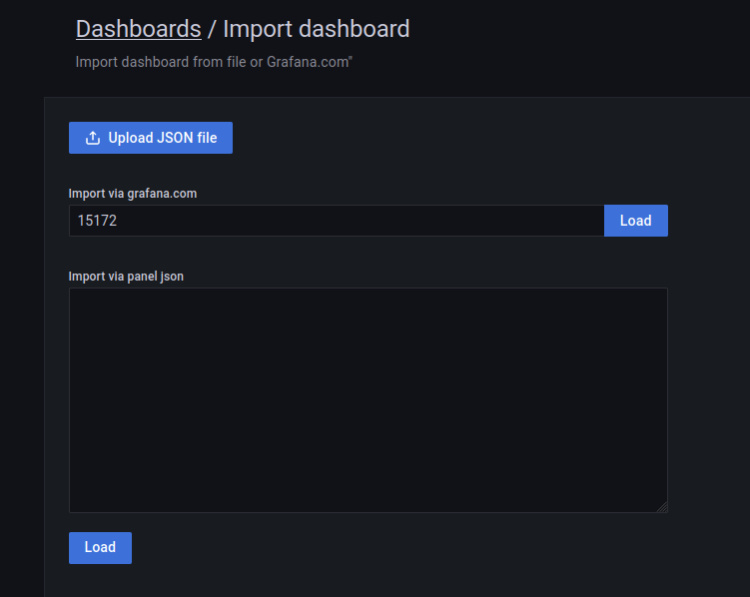 importar dashboard id