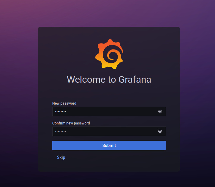 graphana página de inicio de sesión