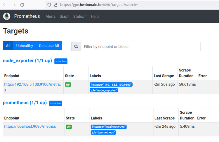 servidores de destino