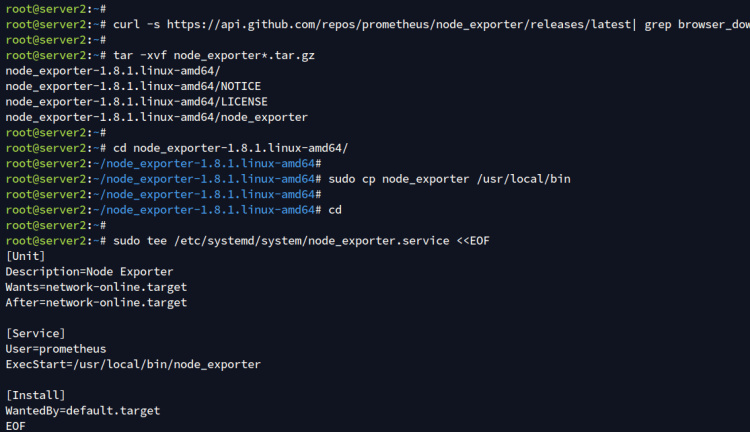 instalar exportador de nodos