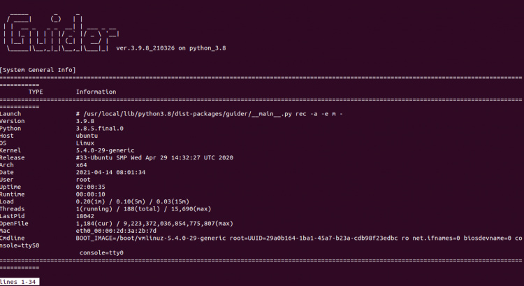 Información del sistema de guiado