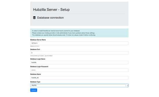 Detalles de la base de datos