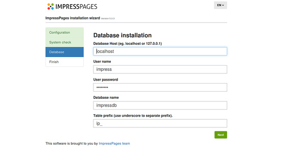 Configuración de la base de datos