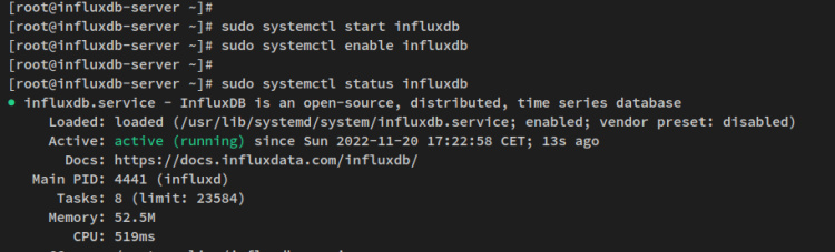 comprobar influxdb