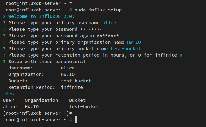 configurar influxdb