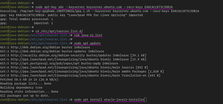 Instalar Java 12 en Debian 10