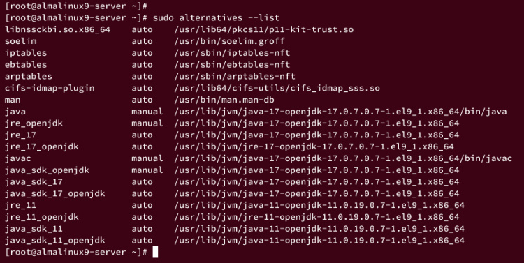 lista de alternativas