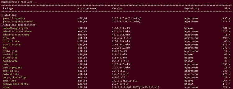 instalación de openjdk 17