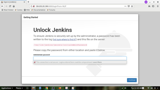 Desbloquear a Jenkins