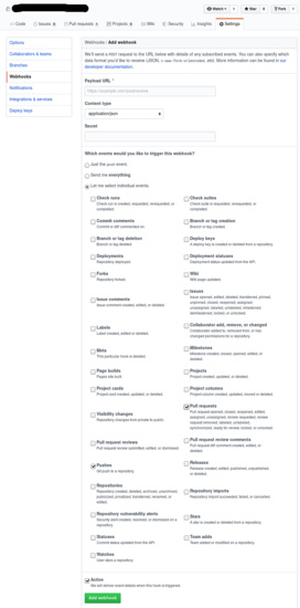 Configuración de los webhooks