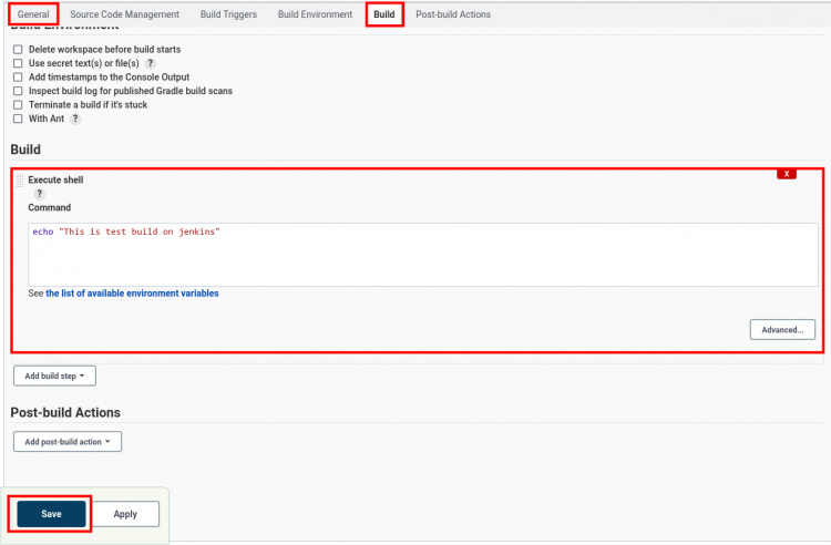 setup build ejecutar shell