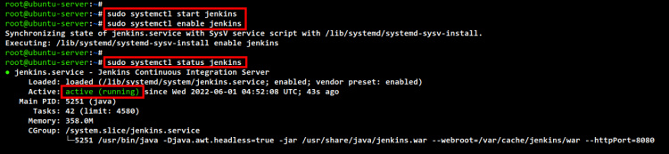 start enable verify servicio jenkins