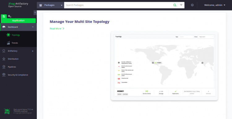 Panel de control de JFrog