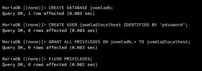 crear base de datos y usuario