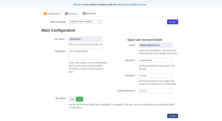 Instalador de Joomla