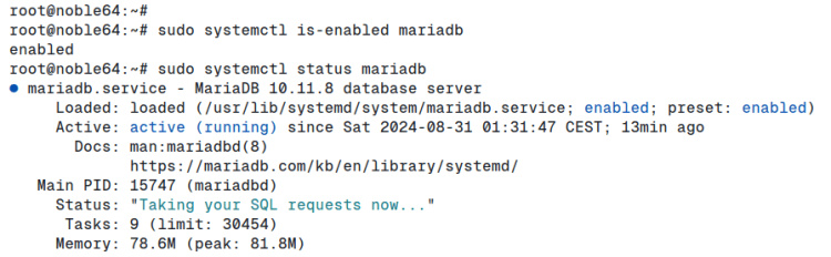 comprobar mariadb