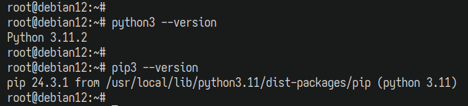comprueba pip y python