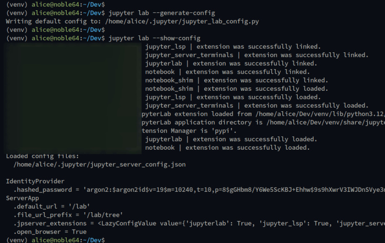 geenrate jupyterlab configuración