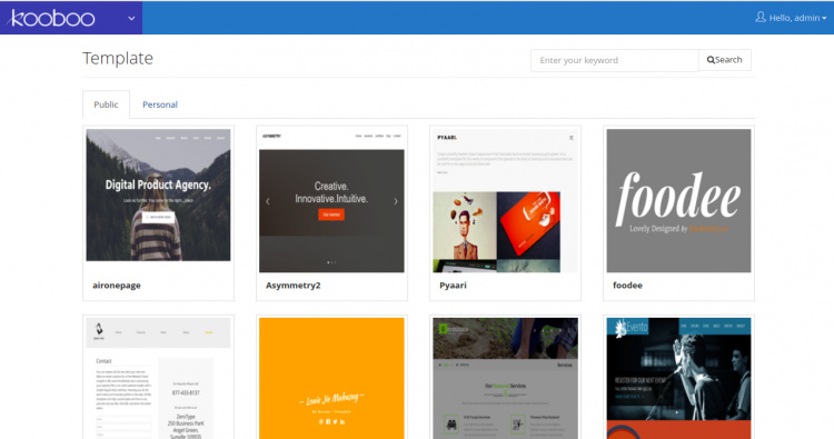 Selecciona la plantilla