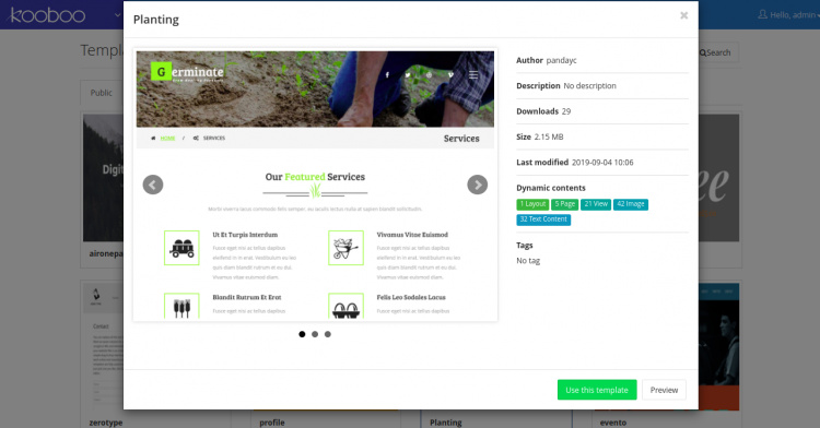 Vista previa de la plantilla
