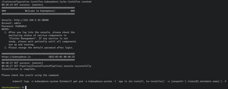 despliegue de kubernetes finalizado