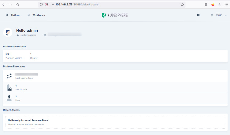 panel de control kubesphere