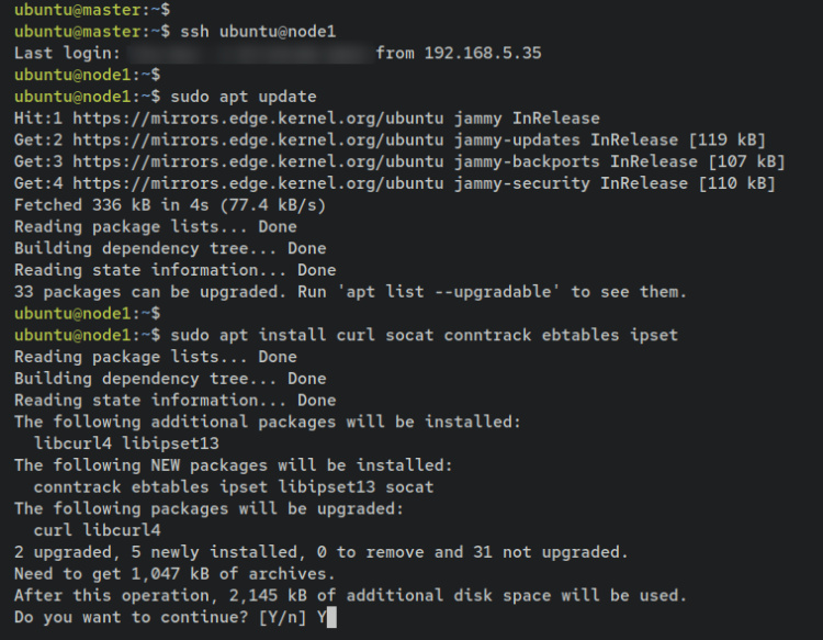login nodo1 instalar paquetes