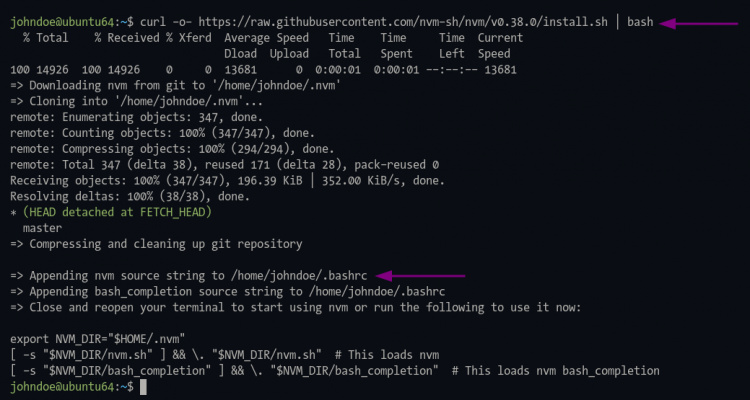 Instalar el gestor de versiones de Nodejs o NVM