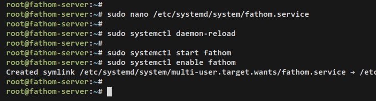 configurar fathom systemd