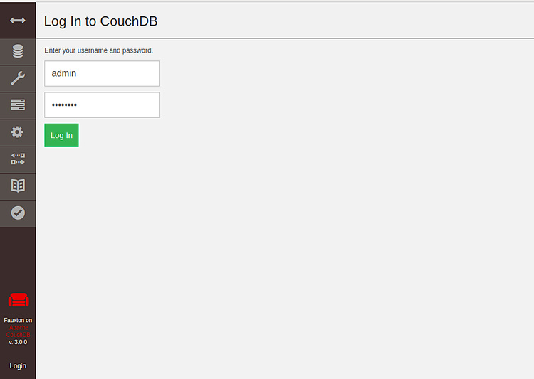 Inicio de sesión en CouchDB