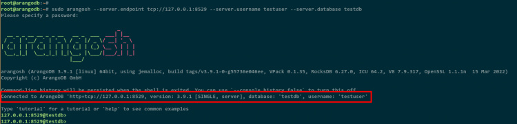entrar en arangodb con un nuevo usuario