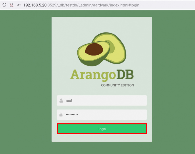 acceder a arangodb