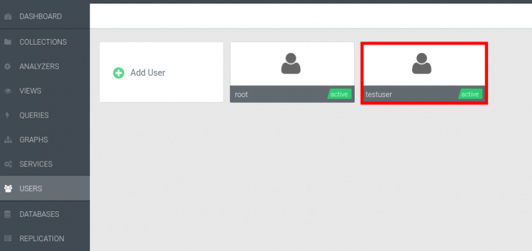 Lista de usuarios de ArangoDB