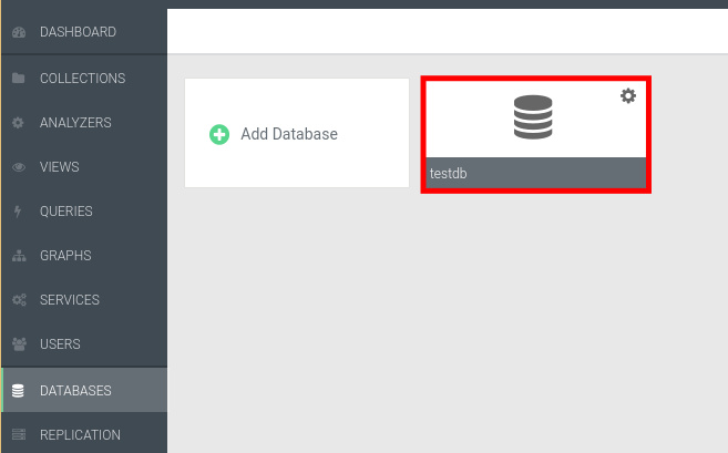 Lista de bases de datos ArangoDB