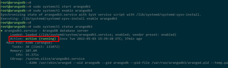verificar arangodb3