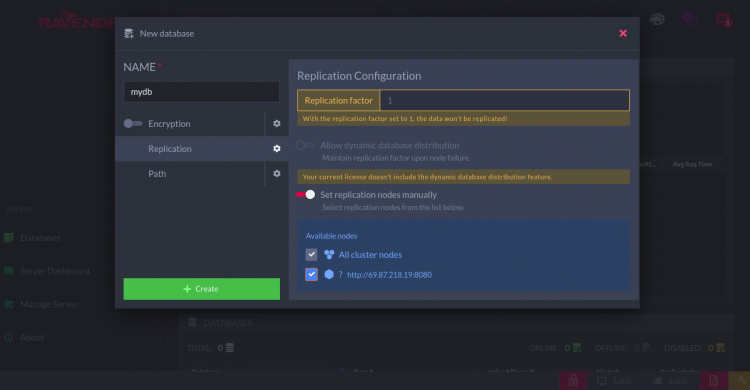 Configurar la replicación en RavenDB