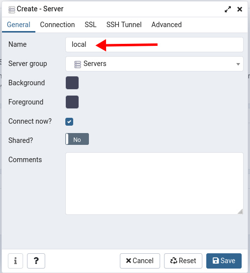 Nombre de la conexión