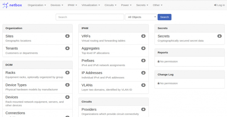 Interfaz de la caja de red